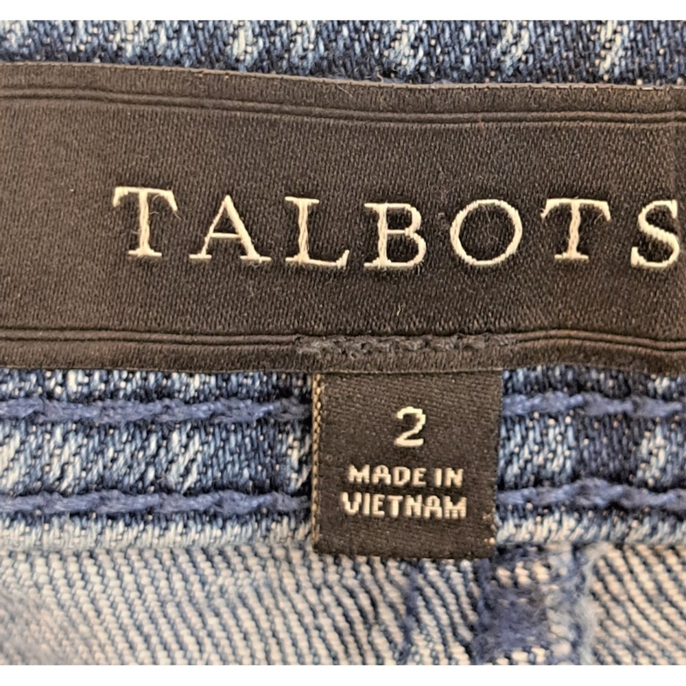 Talbots Womens Stretch Denim Button Down Skirt Size 2 Classic Capsule Preppy - Picture 5 of 9